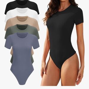 Classic Women's Short Sleeve Bodysuit - Black
